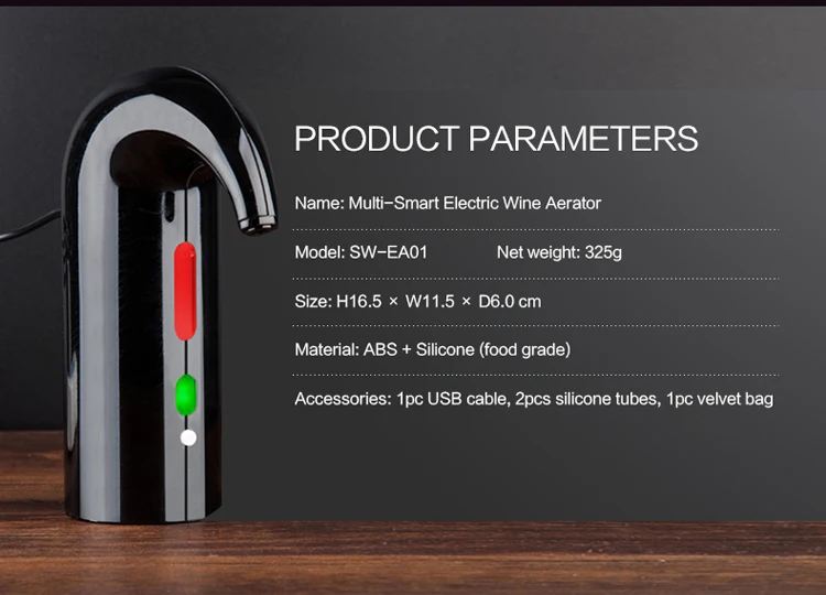 SUNWAY Electronic Christmas Gift 2020 Bar Accessories Amazon Top Sell Aerator Wine Pump Red Wine Aerator Pourer Automatic
