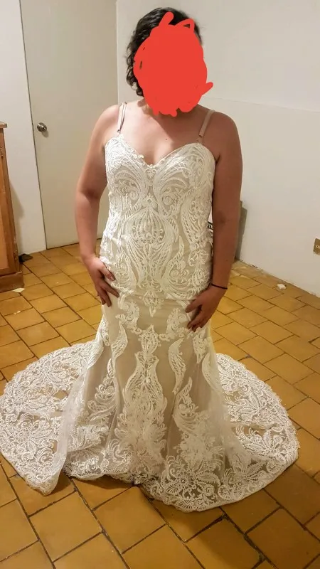 ivory champagne Милая Винтаж Русалка свадебное платье с уникальным и кружевной аппликацией, Свадебное платье элегантные свадебные платья - Цвет: ivory champagne