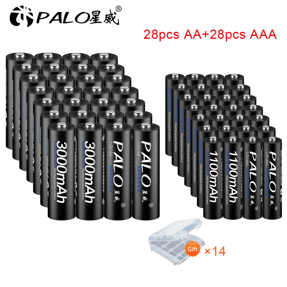 Batteria Ricaricabile Palo 24/28/30Pcs Aa 3000Mah 1.2V Nimh Aa 24/28/30Pcs Aaa1100Mah 1.2V Nimh Aaa Batteria Ricaricabile