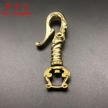 

Retro Pattern Belt U Hook Brass Keychain Fob Clip Vintage Car Key Ring Wallet Chain Buckle DIY Leather Crafts Accessories Hooks