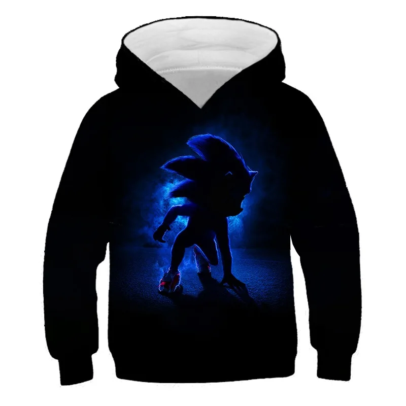 Детская одежда Sonic hedgehog Осенний пуловер свитшоты с капюшоном худи принтом