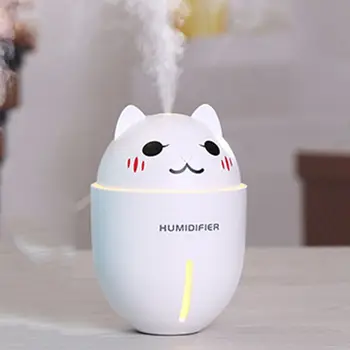 

3 in 1 320ML USB Air Humidifier Cooling Fan Mist Adorable Cat Humidifier LED