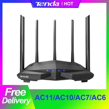 Tenda AC11/AC6/AC7/AC10 Wireless Wifi Router Gigabit Dual-Band AC1200 Repeater with 5*6dBi High Gain Antennas Wider Coverage