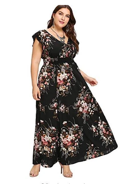 Plus Size Dress 3XL 4XL 5XL XXXL XXXXL XXXXXL Floral Print Long Women Summer Kleding Vrouwen Vestido Verano 2021 Robe|Plus size Dresses| - AliExpress