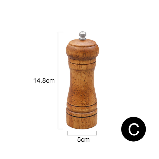 Wood Salt Spice Black Pepper Mill Shaker Grinder Ceramic Grinding Core 5" 8" 10" Kitchen Cooking Tools Gadgets Accessories