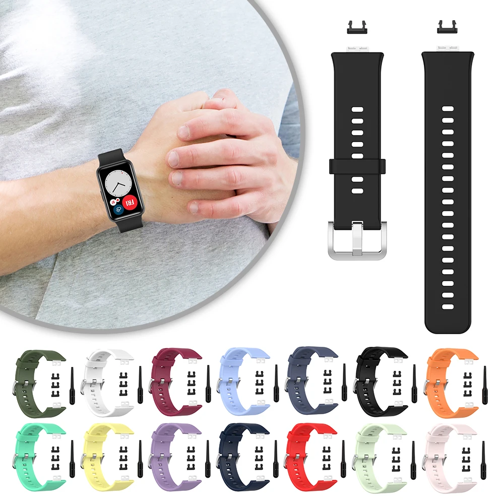 

Watchband For Huawei Watch Fit Silicone Wrist Strap Band Replacement Bracelet Wristband Sports Loop Strap For Huawei Watch Fit