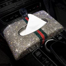Bling Кристалл кожа маленькая Пчелка автомобиль подлокотник сиденье коробка ткани автоматический насос держатель кассеты съемная коробка для бумажных салфеток автомобильный Декор