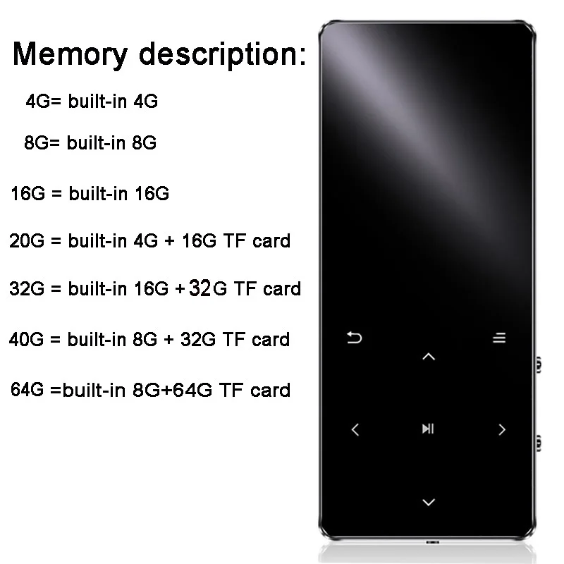 Bluetooth 4,2 MP4 плеер с сенсорным ключом ультра тонкий MP3 музыкальный плеер с динамиком 1,8 дюймов цветной экран без потерь звук с FM Электронная книга
