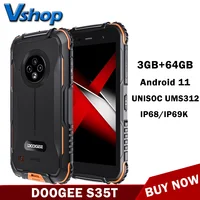 DOOGEE S35T IP68/IP69K robusto telefono cellulare 3GB 64GB 5.0 pollici Android 11 UNISOC UMS312 cellulare OTG 4G LTE sblocca Smartphone