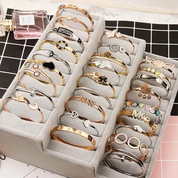 

30 Pcs/lot fashion women zircon alloy bangles jewelry wholesale 1030-09