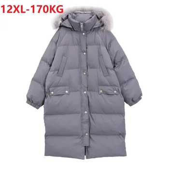

winter women long parka high quality hooded thick warm long jacket large size 8XL 12XL 10XL Female oversize loose parka zipper