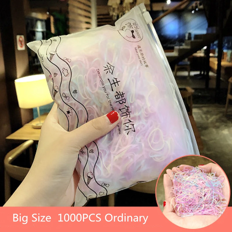 8 2500 Hair Bands Small Rubber Bands Fresh Hair Rings Children's Disposable Rubber Bands Colorful Headband Hair Accessories - Цвет: 8