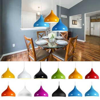 

24*20cm Hanging Pendant Light Aluminum Chandelier Color Lighting Drop-Shaped Fashion Kitchen Restaurant Lighting Fixtures