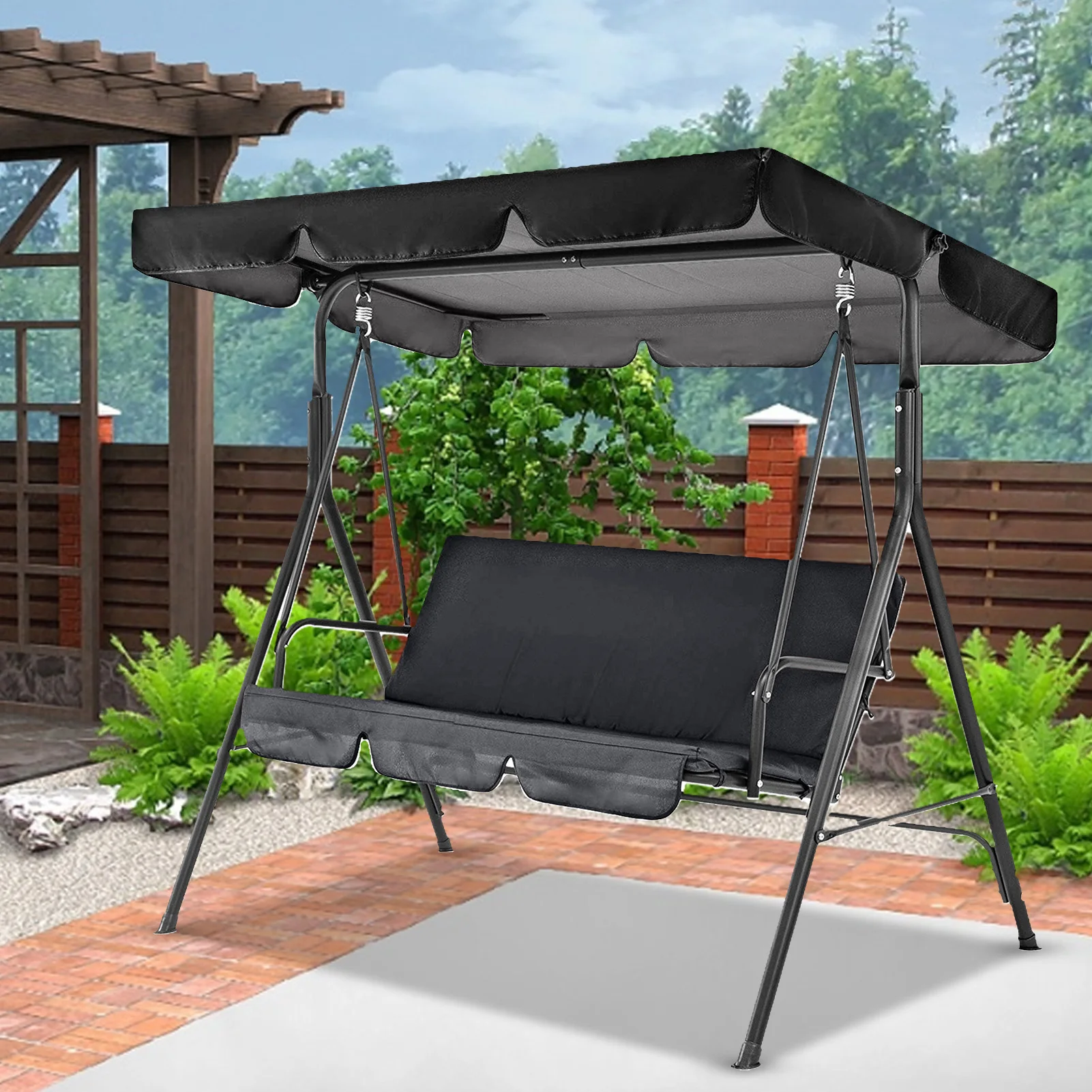 3 Seater Garden Swing Cushion 150CM 5 Colors Waterproof Dustproof Chair Replacement Canopy Spare Fabric Cover Dust Covers