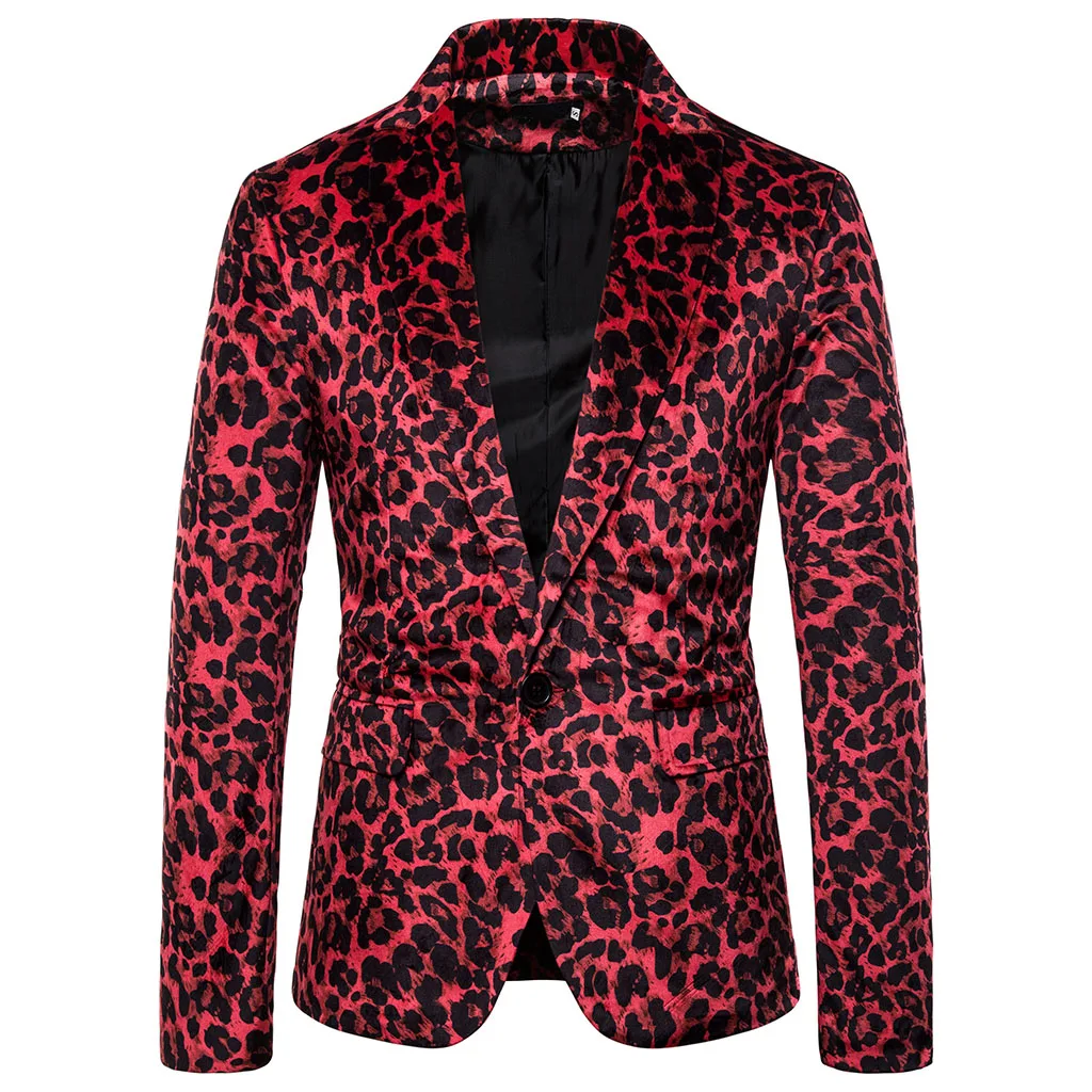 SHUJIN Korean Style Fashion Sexy Men's Slim Leopard Print Small Suit Nightclub Coat Flower Blazer Night Male Singer Costume SHUJIN Korean Style Fashion Sexy Men's Slim Leopard Print Small Suit Nightclub Coat Flower Blazer Night Male Singer Costume