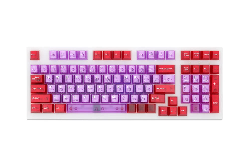 Taihao-Atomic roxo cúbico ABS Doubleshot Keycap, tipo