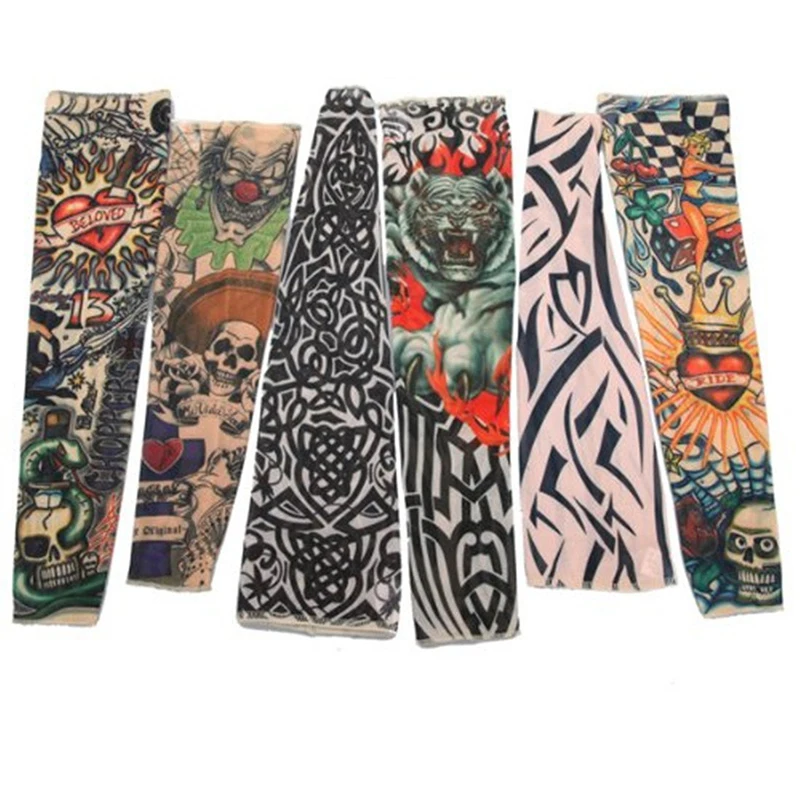 6 шт./партия Поддельные рукава для татуировки рука арт дизайн временные набор