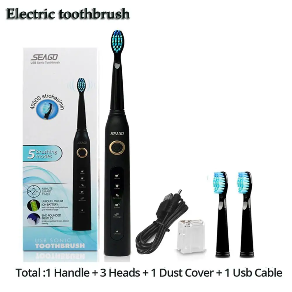 Seago SG 507 USB перезаряжаемая электрическая зубная щетка для взрослых