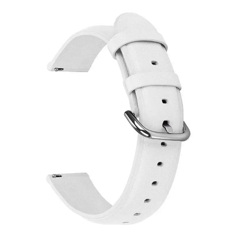 Мягкий ремешок из натуральной кожи для samsung Galaxy Watch Active 2 аксессуары в стиле унисекс большой размер сменный регулируемый браслет - Цвет ремешка: Белый