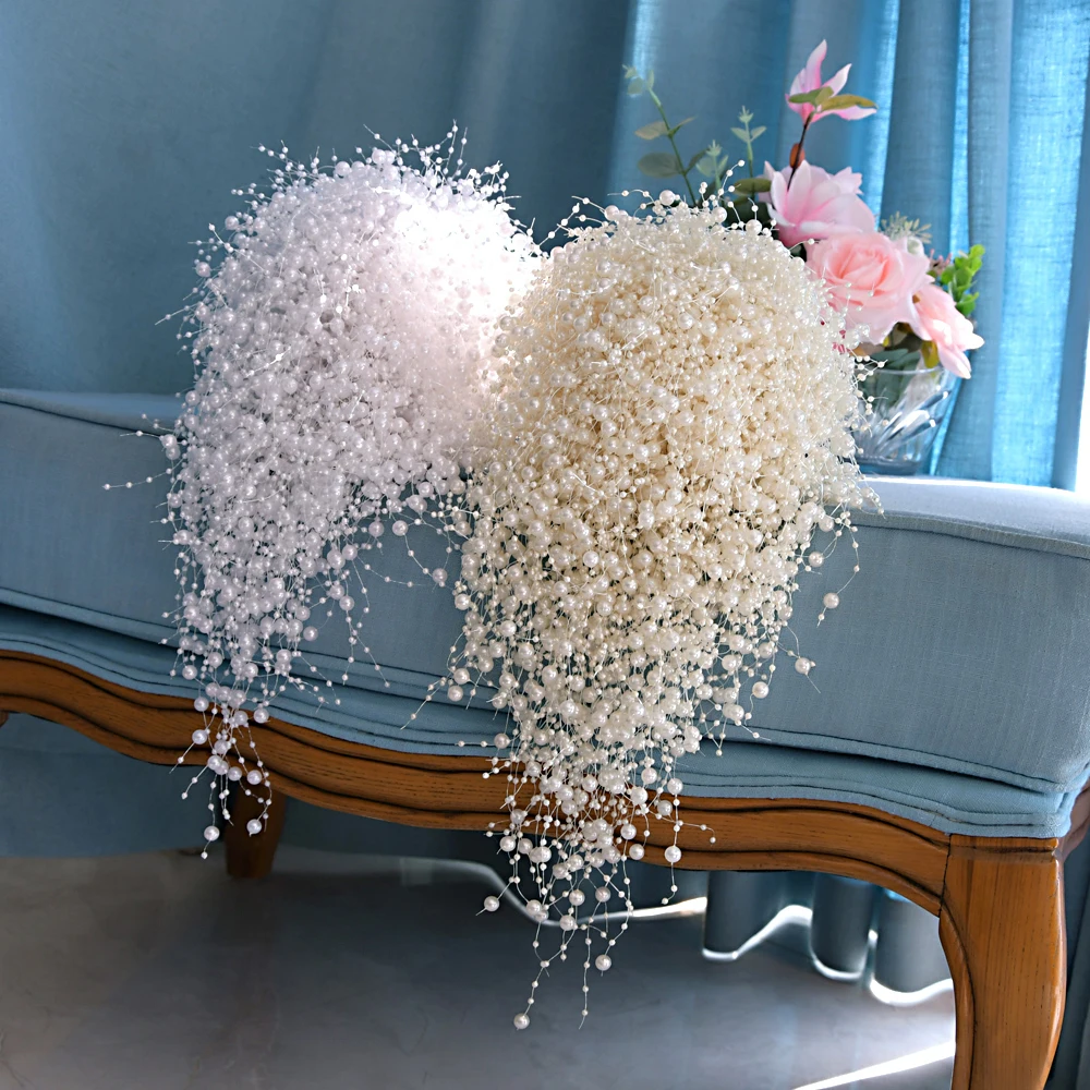 Pearl Bridal Wedding Bouquet Pearls Marriage Accessories Bridal Bouquets Pearls Brides Flower Bouquets for Wedding Decoration