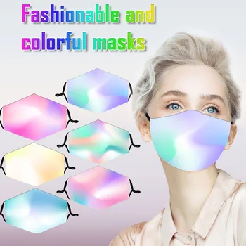 

Adult reusable face mask Style Rainbow Gradient Multicolor Adult Ear-mounted Windproof mouth mask mondkapjes wasbaar#H50