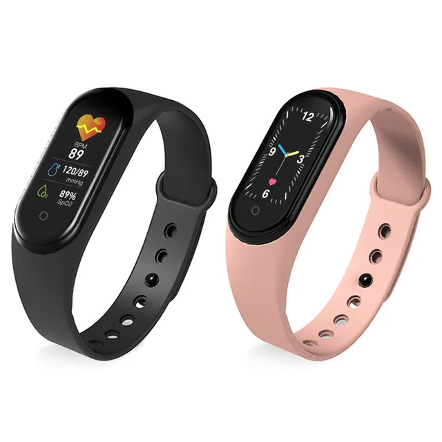 

2pcs 2020 New M5 Wristband Men Women Heart Rate Monitor Blood Pressure Fitness Tracker Watch Sport Smart Band for Android IOS