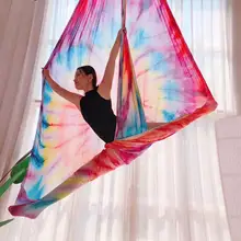 Новинка, гамак для фитнеса, йоги, 4*2,8 м, качели, летающая кровать для йоги, бодибилдинг, тренажерный зал, оборудование для фитнеса, инверсия, трапеция