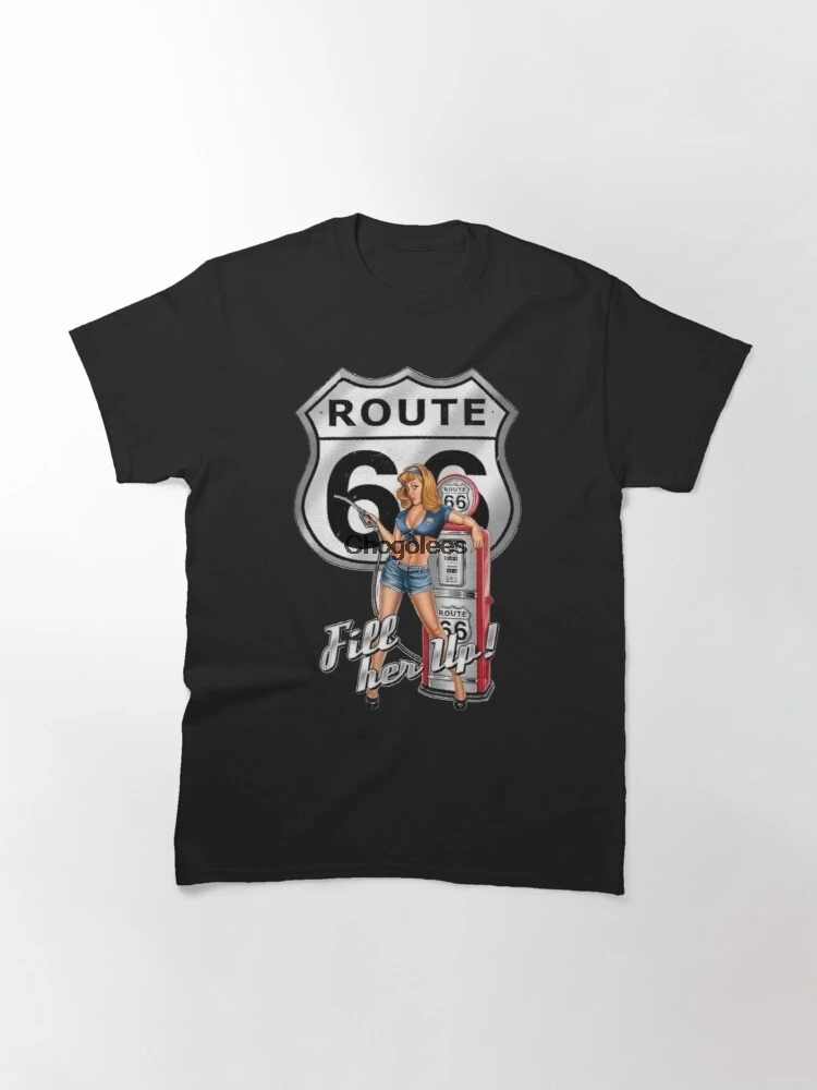 Футболка Route 66 для мужчин и женщин тенниска с наполнителем пин ап