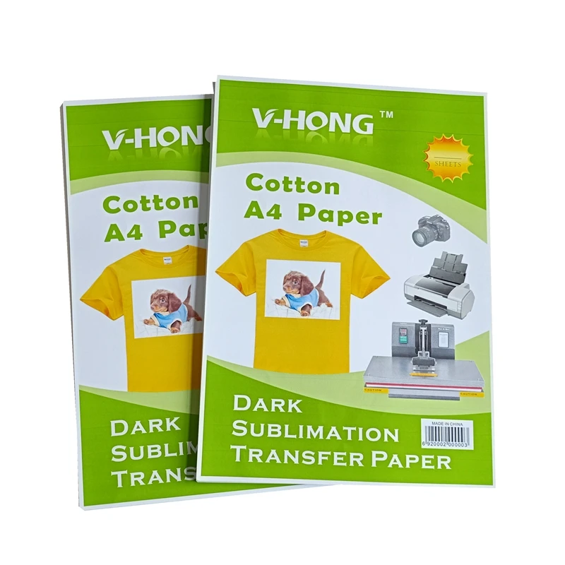 A4 Inkjet printer Hot stamping Sublimation pure cotton cloth Black red yellow blue T-shirt coverall Party clothes Transfer paper photo