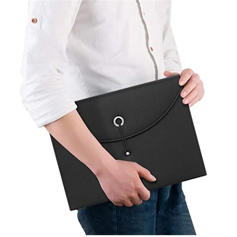 

Manufacturers Direct Selling A4 Leather File Pouch Business Black And White with Pattern Multifunctional Portfolio File Bag Gift