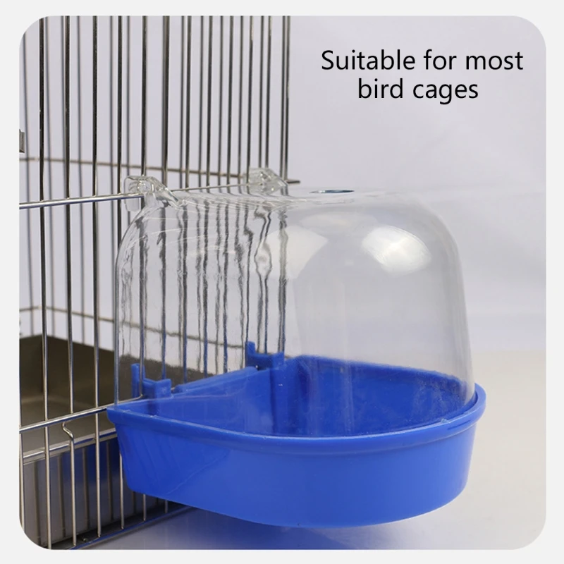 Bird Bath Bathtub Bath Box Bird Cleaning Tool Cage Accessories Parrot Transparent Plastic Hanging Tub bird bath basin bird accessories