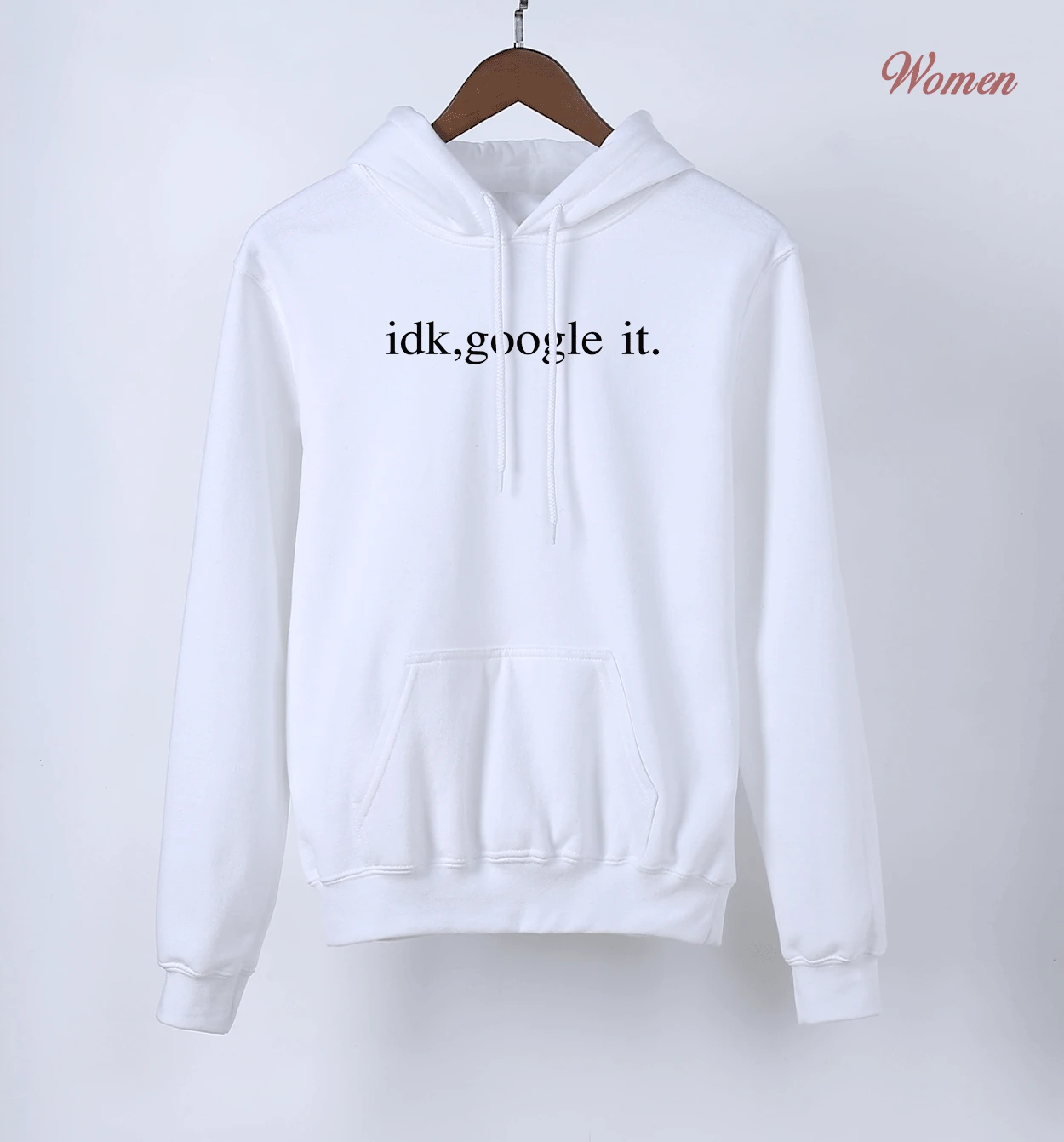 Я не знаю-Google It принт с длинным рукавом Пуловеры весна осень Kawaii толстовки Толстовка женская K-pop флисовая толстовка с капюшоном S-XXL - Цвет: white1