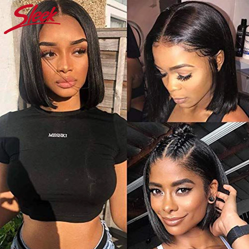 Short Bob Wig Bone Straight Human Hair Wigs for Black Women Pre Plucked Lace  Front Wig Brazilian Hair Lace Wigs 150% Denisty|Bộ Tóc Người Ren| -  AliExpress