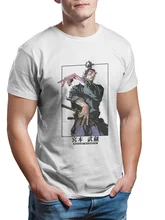  Vagabond Miyamoto Musashi Sasaki Kojiro Manga TShirt for Men Colored Panel Pure Cotton T Shirt Hip Hop Birthday Gifts Streetwear 