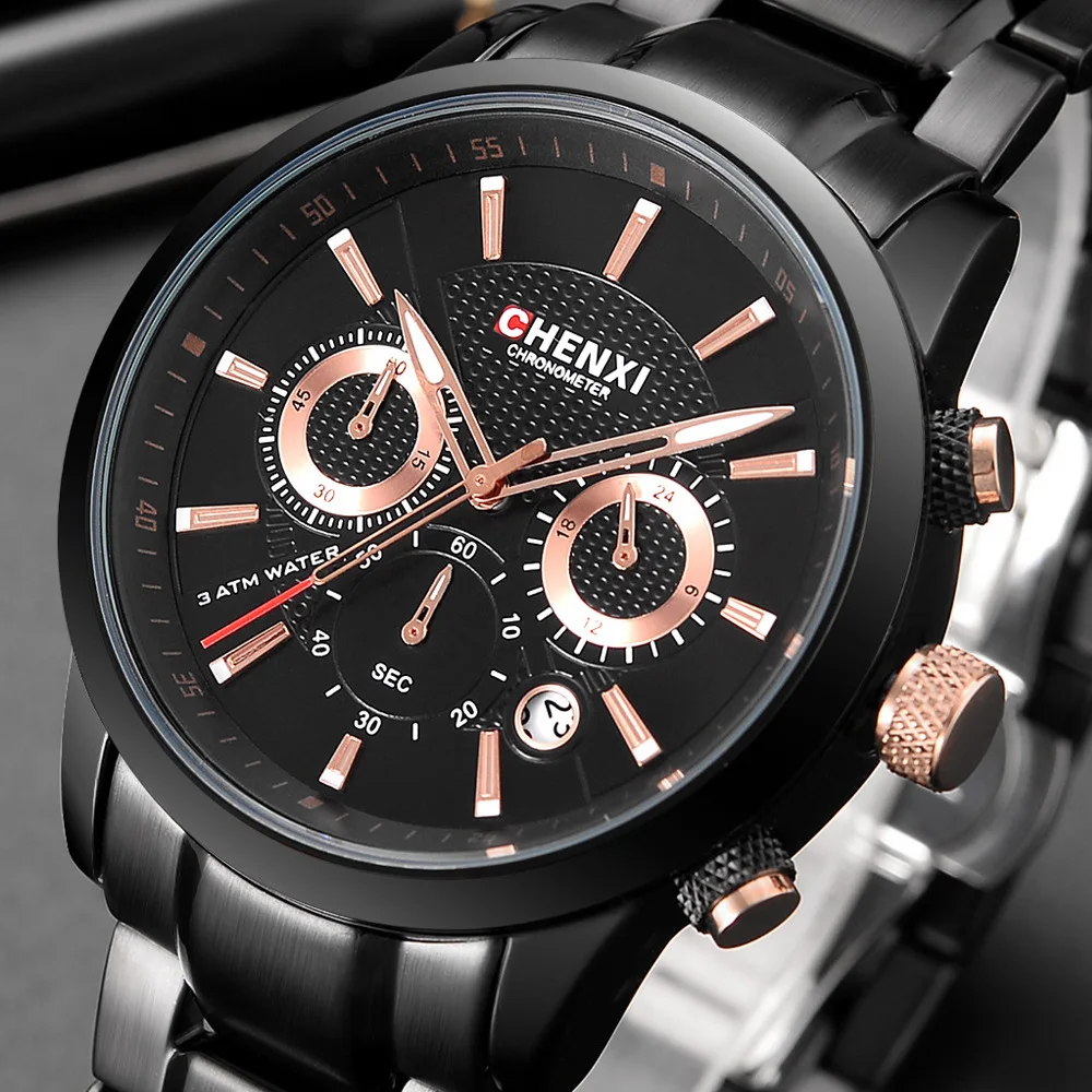 

Multi-functional Watch Dawn Brand Men Watch 906 Stainless Steel Watch Men Sports Watch