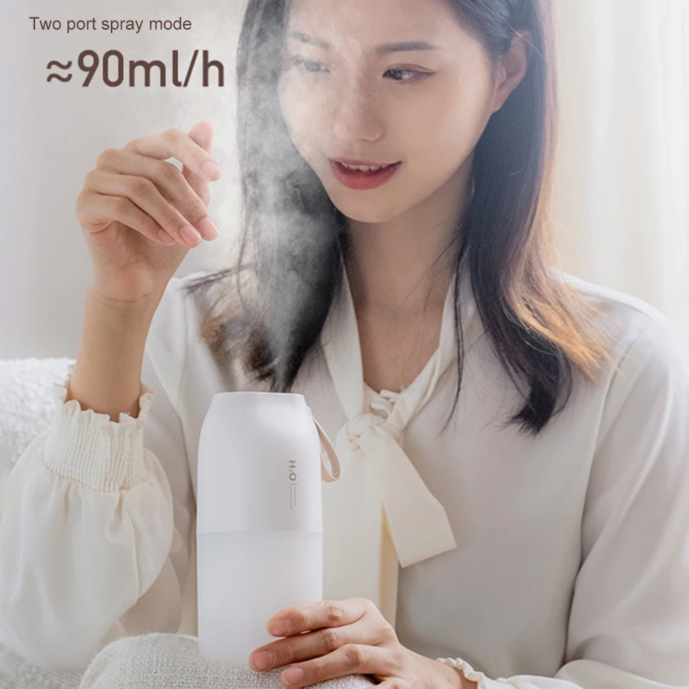 300ml Portable Spray Home Car Humidifier Double Nozzle Cool Mist Aroma Diffuser Usb Charging With Led Night Light Humidificador