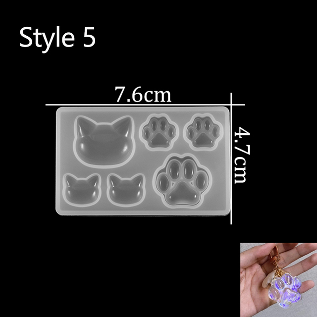 Moon Shell Cat UV Resin Pendant Earrings Key Chain Epoxy Resin Molds For DIY Jewelry Making Finding Tools Candle Pot Mold