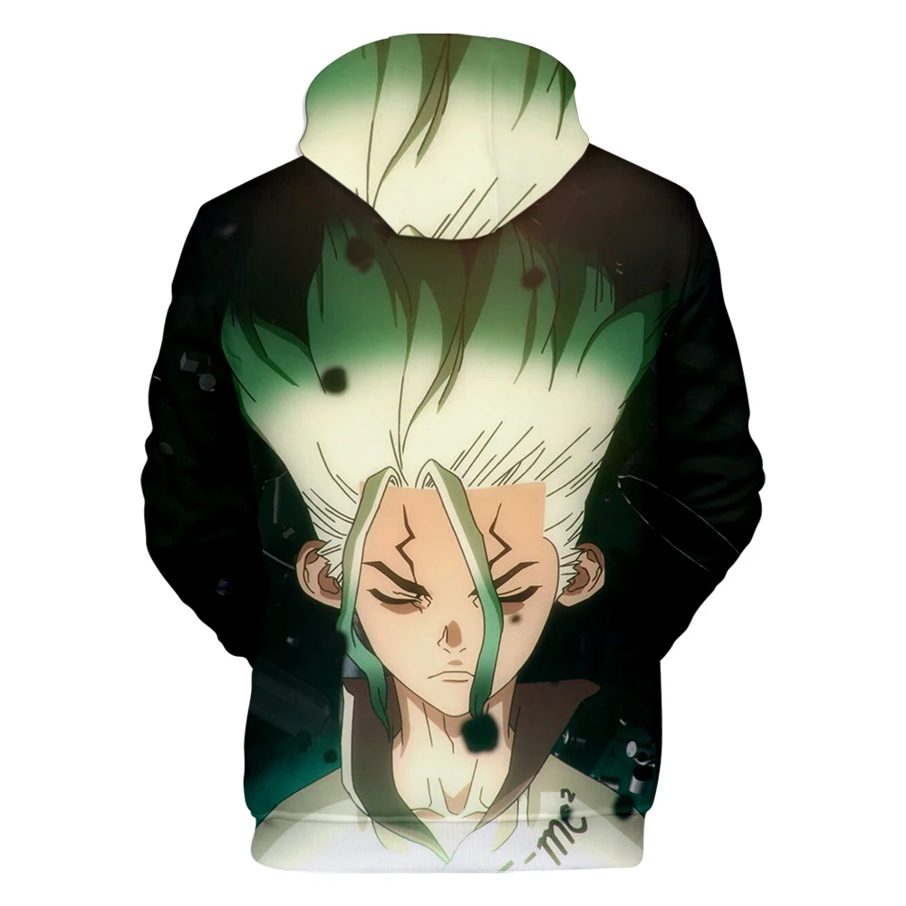 Повседневные толстовки в стиле хип-хоп с 3D принтом «dr. stone Harajuku» для мальчиков и девочек на осень, модные пуловеры с 3D капюшоном для мужчин и девочек