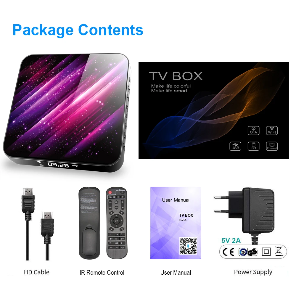 ТВ приставка Android 10 4 + 32/64 ГБ 6K H.265 2 4/5 ГГц Wi Fi Bluetooth|ТВ-приставки и медиаплееры| |