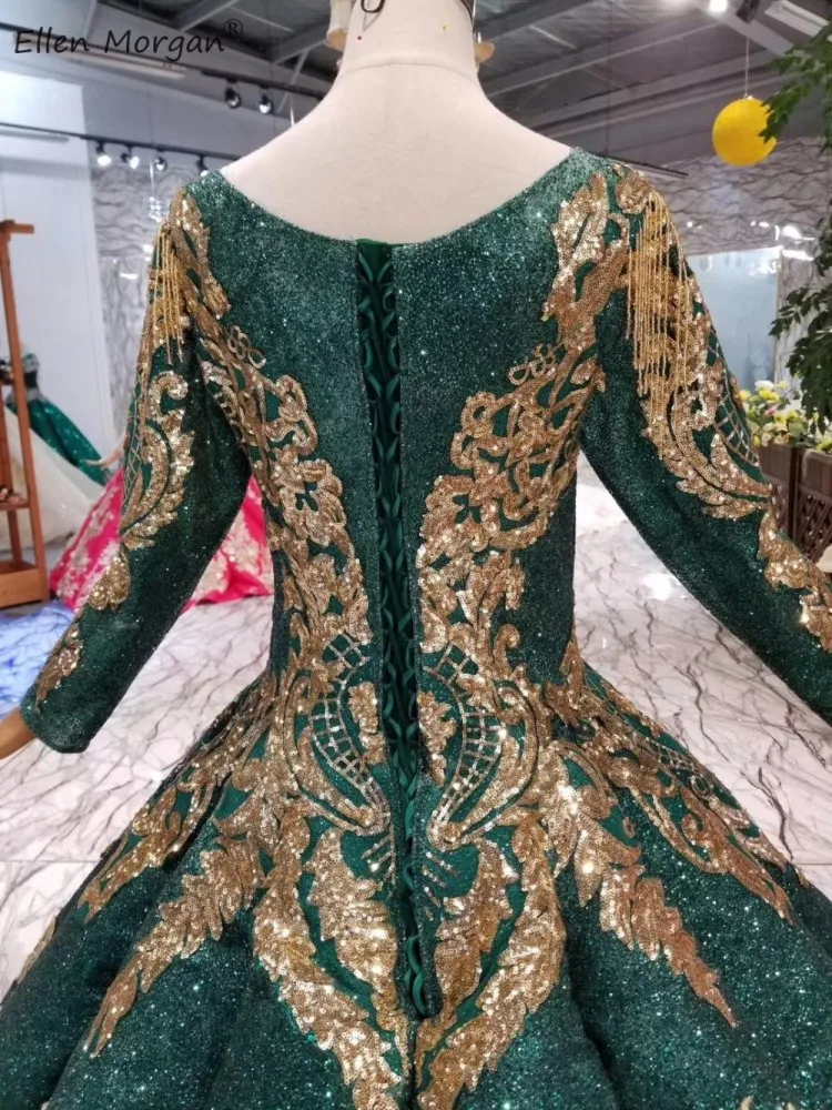 Кружевные вечерние платья с блестками из Саудовской Аравии, Robe De Soriee, длинные рукава,, бальные платья на шнуровке с вырезом лодочкой 15 16