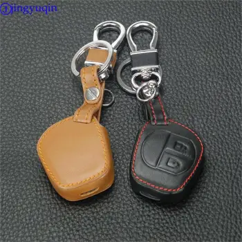 

jingyuqin 2 Buttons Remote Leather Key Cover Case for Suzuki SX4 Swift LIiana Vitara Jimny ALTO IGNIS ESTEEM Styling
