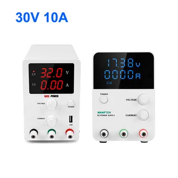 

New White Adjustable Switching DC Power Supply Laboratory 30V 10A Transformer Current Stabilizer Variable Bench Source Digital