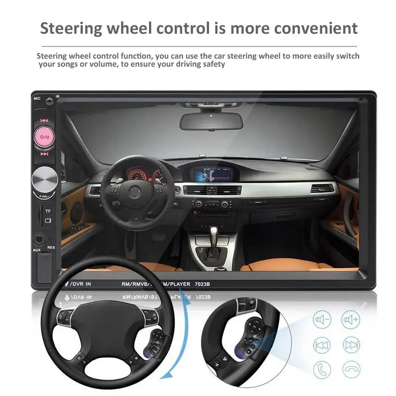 TOSPRA 7023B 2 Din Автомобильный мультимедийный плеер Bluetooth Авто Видео Стерео " сенсорный экран видео MP5 плеер Авто Радио резервная камера