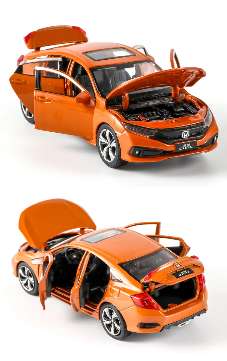 1:32 HONDA CIVIC Diecasts& Toy Vehicles модель автомобиля со звуковым светом коллекционная машинка Игрушки для мальчиков подарок для детей литая под давлением игрушка с огоньками