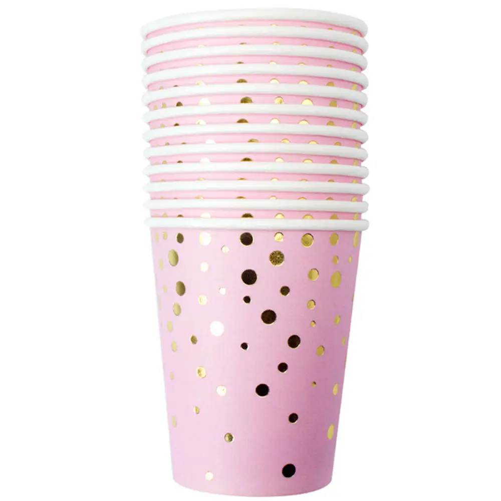 40 pieces per set birthday party wedding decoration pink bronzing tableware kids' party party supplies