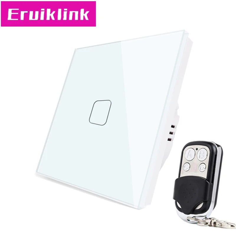 

EU/UK Standard Light Switch,1/2/3 Gang 1 Way Wireless Remote Control system For Smart Home Touch Wall Switch+LED backlight