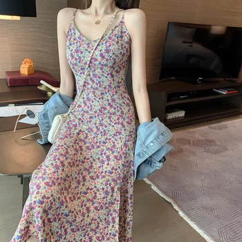 

The very firm offers to film v-neck broken beautiful condole belt split chiffon dress female restoring ancient ways