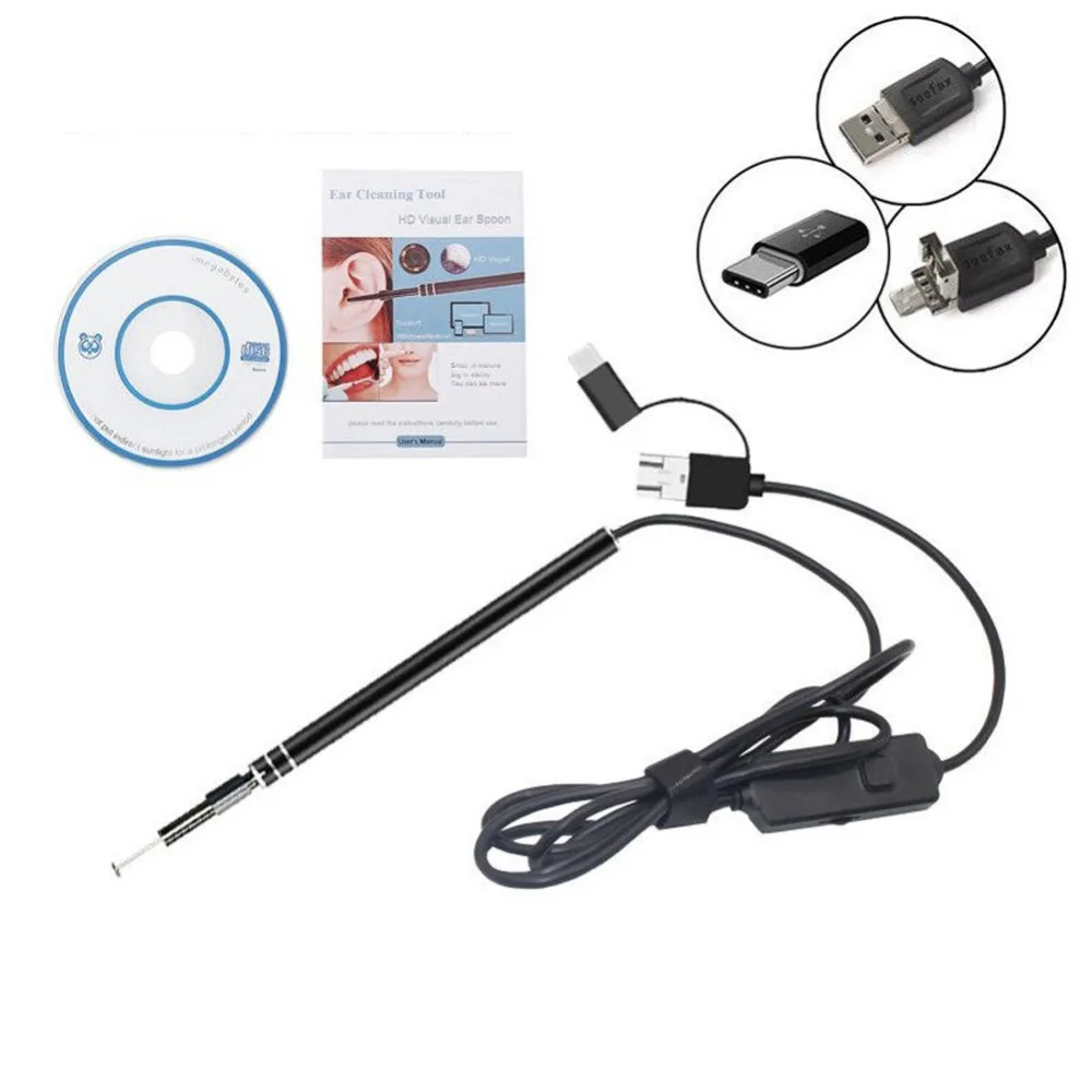 Новинка USB инструмент для чистки ушей визуальная ложка HD многофункциональная