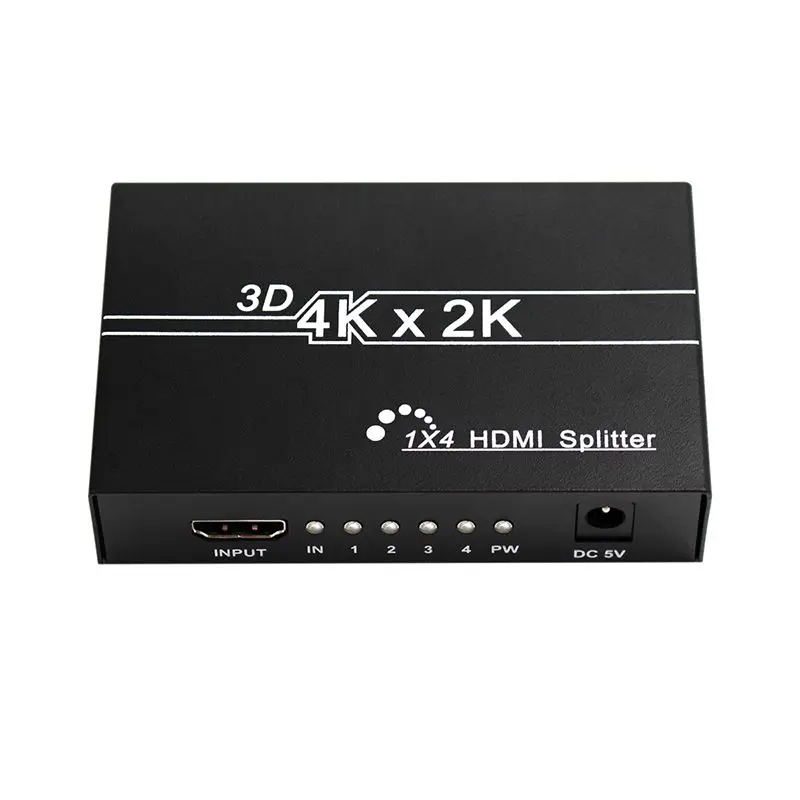 Прочный HD 4K 4 портовый HDMI сплиттер 1x4 ретранслятор усилитель 1080P 3D концентратор 1 в 4 из
