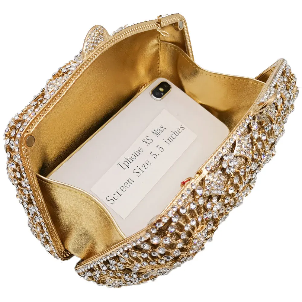 Бутик De FGG элегантные открытые женские сумки с кристаллами вечерние клатчи сумки свадебный металлический кошелек Свадебная вечерняя сумка